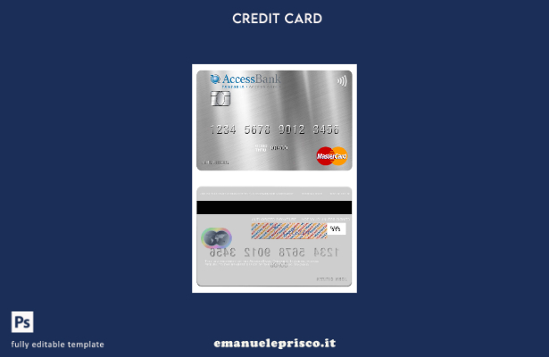 modello di carta mastercard Tanzania AccessBank in stile verificato